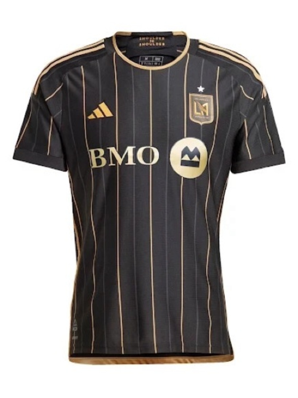 Brand New adidas Black and Gold Los Angeles LAFC Pinstripe Men's Soccer Jersey